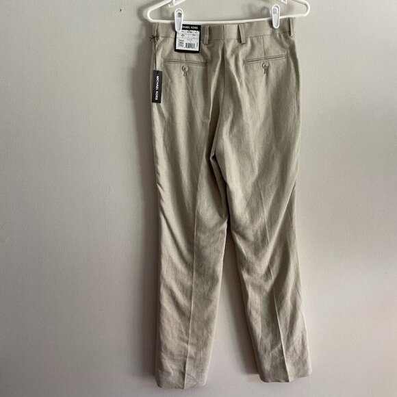 Michael Kors Boys SZ 20R / 30” -W Beige Linen/Rayon Blend Flat Front Pants NWT - Picture 6 of 10